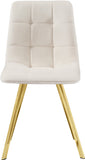Annie Contemporary Dining Chair Set - Luxurious Velvet with Gold Legs, Stylish Box Tufting Design