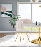 Annie Contemporary Dining Chair Set - Luxurious Velvet with Gold Legs, Stylish Box Tufting Design