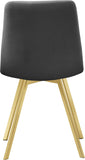 Annie Contemporary Dining Chair Set - Luxurious Velvet with Gold Legs, Stylish Box Tufting Design