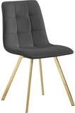 Annie Contemporary Dining Chair Set - Luxurious Velvet with Gold Legs, Stylish Box Tufting Design