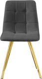 Annie Contemporary Dining Chair Set - Luxurious Velvet with Gold Legs, Stylish Box Tufting Design