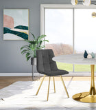 Annie Contemporary Dining Chair Set - Luxurious Velvet with Gold Legs, Stylish Box Tufting Design