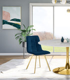 Annie Contemporary Dining Chair Set - Luxurious Velvet with Gold Legs, Stylish Box Tufting Design