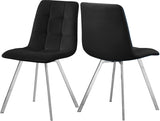 Annie Contemporary Dining Chair Set - Luxurious Velvet with Gold Legs, Stylish Box Tufting Design
