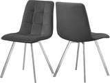Annie Contemporary Dining Chair Set - Luxurious Velvet with Gold Legs, Stylish Box Tufting Design