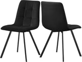 Annie Contemporary Dining Chair Set - Luxurious Velvet with Gold Legs, Stylish Box Tufting Design