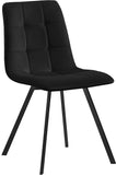 Annie Contemporary Dining Chair Set - Luxurious Velvet with Gold Legs, Stylish Box Tufting Design