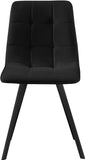 Annie Contemporary Dining Chair Set - Luxurious Velvet with Gold Legs, Stylish Box Tufting Design