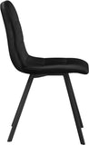 Annie Contemporary Dining Chair Set - Luxurious Velvet with Gold Legs, Stylish Box Tufting Design