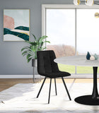 Annie Contemporary Dining Chair Set - Luxurious Velvet with Gold Legs, Stylish Box Tufting Design
