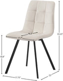 Annie Contemporary Dining Chair Set - Luxurious Velvet with Gold Legs, Stylish Box Tufting Design