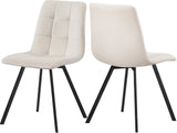 Annie Contemporary Dining Chair Set - Luxurious Velvet with Gold Legs, Stylish Box Tufting Design