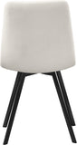 Annie Contemporary Dining Chair Set - Luxurious Velvet with Gold Legs, Stylish Box Tufting Design