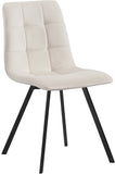 Annie Contemporary Dining Chair Set - Luxurious Velvet with Gold Legs, Stylish Box Tufting Design