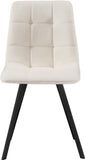 Annie Contemporary Dining Chair Set - Luxurious Velvet with Gold Legs, Stylish Box Tufting Design