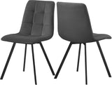 Annie Contemporary Dining Chair Set - Luxurious Velvet with Gold Legs, Stylish Box Tufting Design