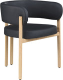 Gideon Dining Chairs Set of 2 - Stylish Vegan Leather with Natural Wood Look, Perfect for Modern Homes