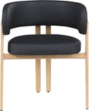 Gideon Dining Chairs Set of 2 - Stylish Vegan Leather with Natural Wood Look, Perfect for Modern Homes