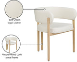 Gideon Dining Chairs Set of 2 - Stylish Vegan Leather with Natural Wood Look, Perfect for Modern Homes