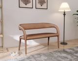 Sylvester Contemporary Upholstered Bench with Rounded Back for Stylish Dining and Comfort Support