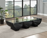 Beverwil Coffee Table: Elegant Art Deco Centerpiece with Glass Top and Geometric Design for Timeless Style