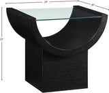 Beverwil End Table - Art Deco Glamour with Elegant Glass Top and Stunning Geometric Design