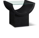 Beverwil End Table - Art Deco Glamour with Elegant Glass Top and Stunning Geometric Design