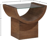 Beverwil End Table - Art Deco Glamour with Elegant Glass Top and Stunning Geometric Design