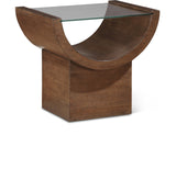 Beverwil End Table - Art Deco Glamour with Elegant Glass Top and Stunning Geometric Design
