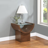 Beverwil End Table - Art Deco Glamour with Elegant Glass Top and Stunning Geometric Design