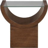 Beverwil End Table - Art Deco Glamour with Elegant Glass Top and Stunning Geometric Design
