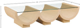 Beverwil Coffee Table: Elegant Art Deco Centerpiece with Glass Top and Geometric Design for Timeless Style