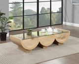 Beverwil Coffee Table: Elegant Art Deco Centerpiece with Glass Top and Geometric Design for Timeless Style