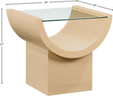 Beverwil End Table - Art Deco Glamour with Elegant Glass Top and Stunning Geometric Design