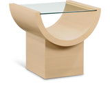 Beverwil End Table - Art Deco Glamour with Elegant Glass Top and Stunning Geometric Design