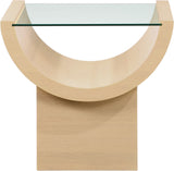 Beverwil End Table - Art Deco Glamour with Elegant Glass Top and Stunning Geometric Design
