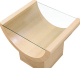 Beverwil End Table - Art Deco Glamour with Elegant Glass Top and Stunning Geometric Design