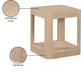 Reeves End Table - Stylish Art Deco Design with Sturdy Oak Veneer, Perfect for Modern Living Spaces