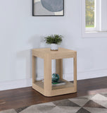 Reeves End Table - Stylish Art Deco Design with Sturdy Oak Veneer, Perfect for Modern Living Spaces