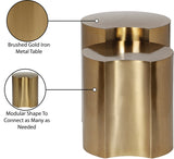 Dimple End Table - Contemporary Brushed Iron Design with Modular Shape for Stylish Living Spaces