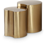Dimple End Table - Contemporary Brushed Iron Design with Modular Shape for Stylish Living Spaces