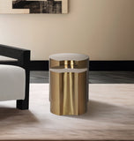 Dimple End Table - Contemporary Brushed Iron Design with Modular Shape for Stylish Living Spaces