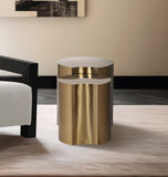 Dimple End Table - Contemporary Brushed Iron Design for Modern Spaces, Versatile & Stylish Accent Piece
