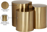 Dimple End Table - Stylish Brushed Metal Design for Contemporary Living Spaces and Modular Use