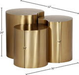 Dimple End Table - Stylish Brushed Metal Design for Contemporary Living Spaces and Modular Use