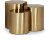 Dimple End Table - Stylish Brushed Metal Design for Contemporary Living Spaces and Modular Use