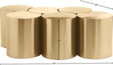 Dimple Coffee Table - Contemporary Brushed Gold Iron Design for Modern Living Room Elegance