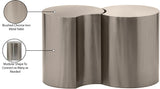 Dimple End Table - Contemporary Brushed Iron Design with Modular Shape for Stylish Living Spaces