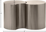 Dimple End Table - Contemporary Brushed Iron Design with Modular Shape for Stylish Living Spaces
