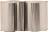 Dimple End Table - Contemporary Brushed Iron Design with Modular Shape for Stylish Living Spaces